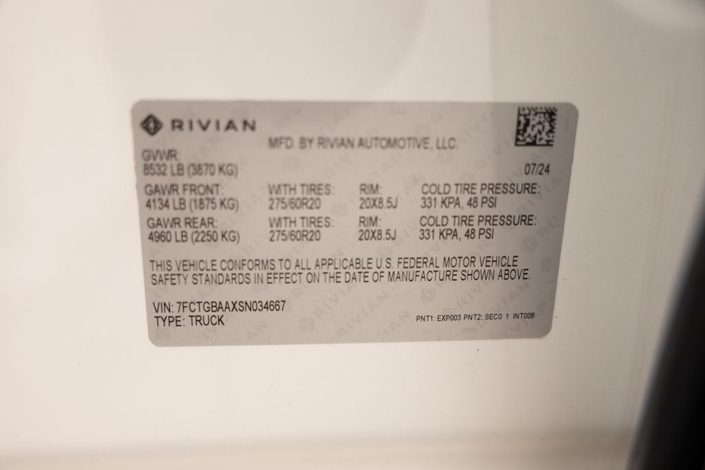 2025 Rivian R1T Adventure Dual Motor Standard Pack
