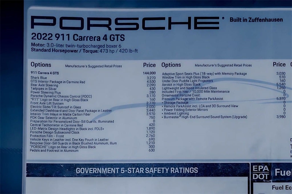 2022 Porsche 911 Carrera 4 GTS