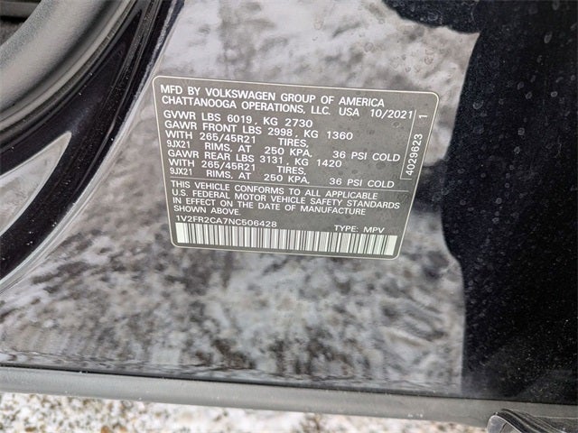 2022 Volkswagen Atlas 3.6L V6 SEL Premium R-Line