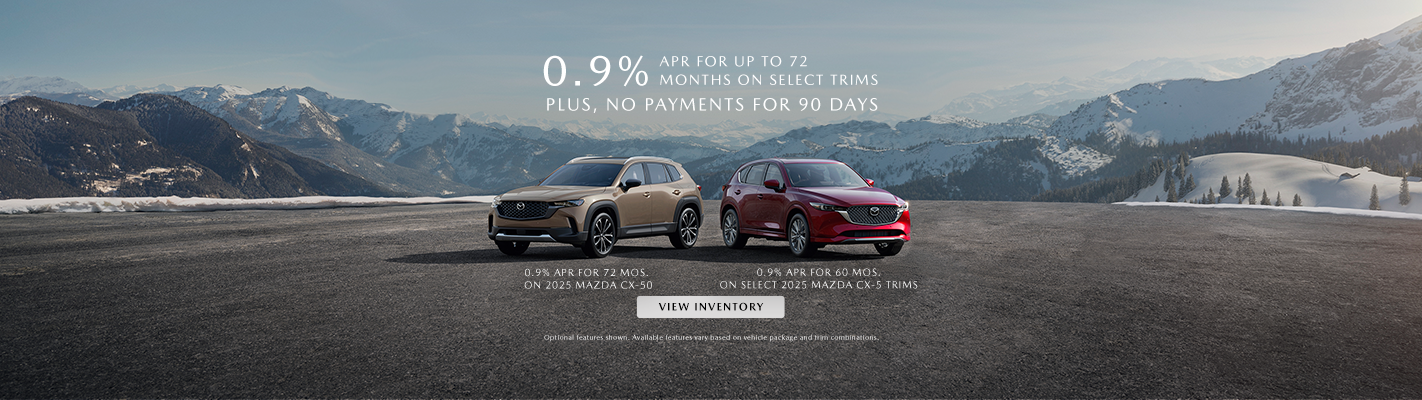 0.9% APR FOR UP TO 72 MONTHS ON SELECT TRIMS. PLUS, NO PAYMENTS FOR 90 DAYS.